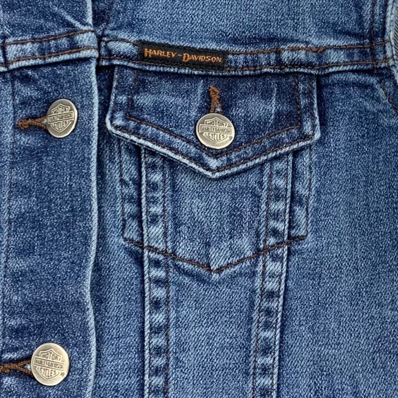 Harley Davidson Embroidered Denim Vest - Picture 8 of 16